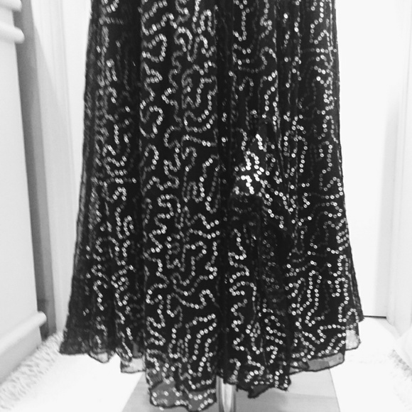 Julio Julio size S full black skirt/sliver sequins - Picture 3 of 7